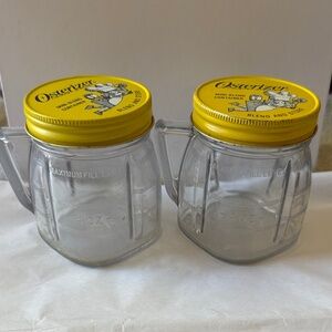 Oster Osterizer plastic Measuring 4 oz Cups containers Yellow Lids Blend & Store